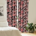thumbnail image 2 of Ambesonne Butterfly Curtains, Watercolor Summer Wings, Pair of 28"x95", Black Brown and Coral, 2 of 5