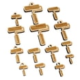 thumbnail image 1 of Paint Roller Painting Wood Mini Charms Shapes DIY Craft Jewelry - With Hole - 16mm (22pcs), 1 of 7