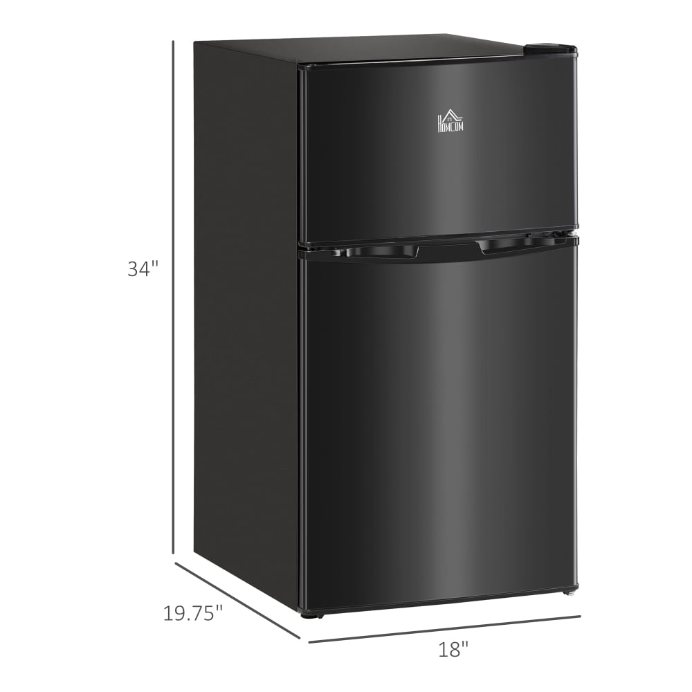NOBOLEA 3.2 Cu.Ft Compact Mini Fridge with Freezer, 2-Door Refrigerator with Adjustable Thermostat, Reversible Door for Dorm, Office, Apartment