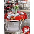 thumbnail image 4 of Outdoor Tablecloth with Umbrella Hole and Zipper, Red Santa Christmas Round Table Cloth 60 Inch Waterproof Tablecloth, Xmas Snowflake Merry Christmas Picnic Table Cover for Patio Camping, 4 of 7