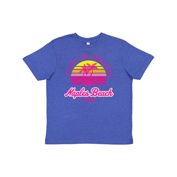 Inktastic Summer Enjoy the Sunshine Naples Beach Florida in Pink Youth T-Shirt
