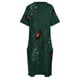 thumbnail image 4 of Vestido holgado con bolsillos y estampado de mirlo de alas rojas, ropa vintage para mujer, 4 of 6