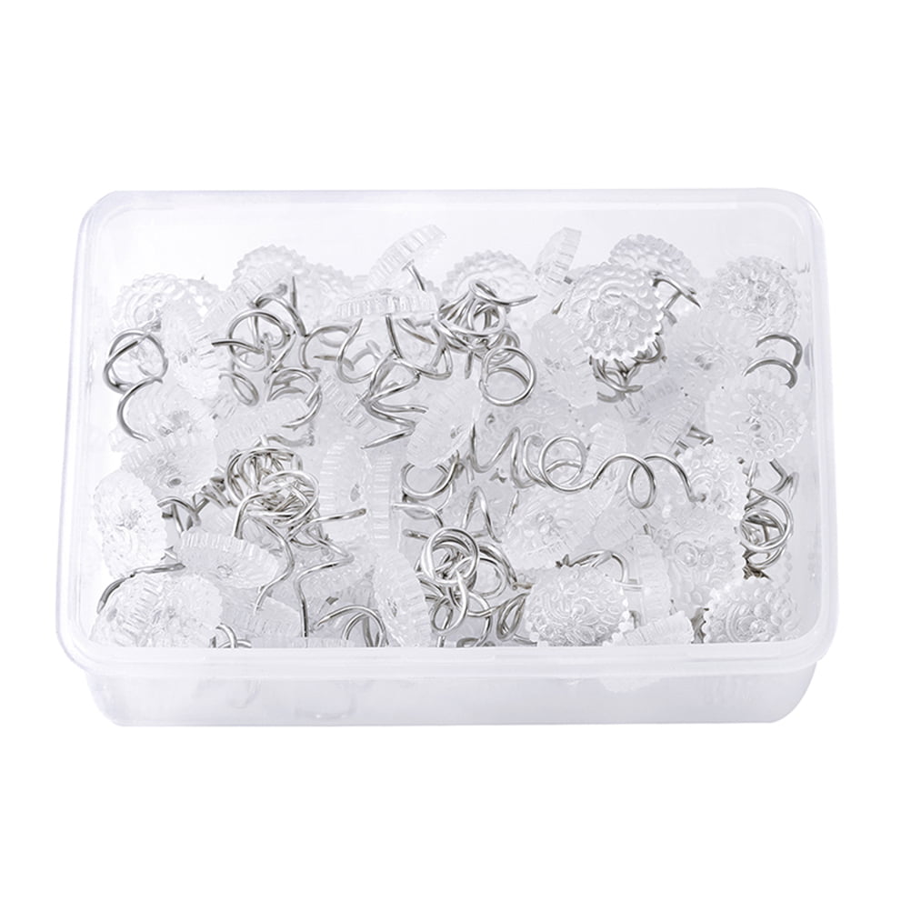 120pcs Plastic Head Twisted Twisting Nail Fixed Sheet Nails Transparent  Practical for Home 