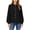 Black, variant on Lenpel Button down Shirts for Women Cotton Long Sleeve Mock Neck Pleated Lace Hollow out Tops Dressy Casual Blouses(Blue,X-Large)