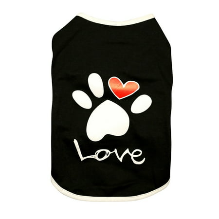 Weefy Summer Small Pet Dog Cartoon Puppy Love Shirt Vest Costume