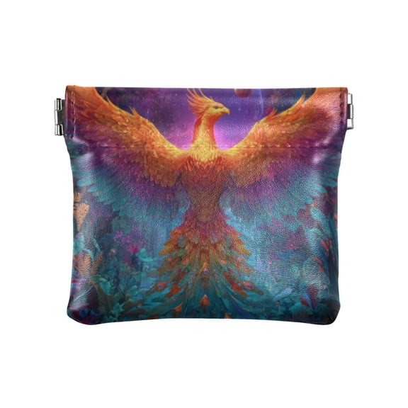 PU leather Coin Purses & Pouches - Wallets Card Cases with RFID Blocking - Slim Money Organizers for Daily Use Majestic Phoenix