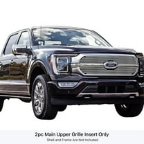 2021-2022 Ford F-150 King Ranch/Platinum Stainless Steel Polished Finish 8X6 Horizontal Billet Stainless Steel Billet Grille