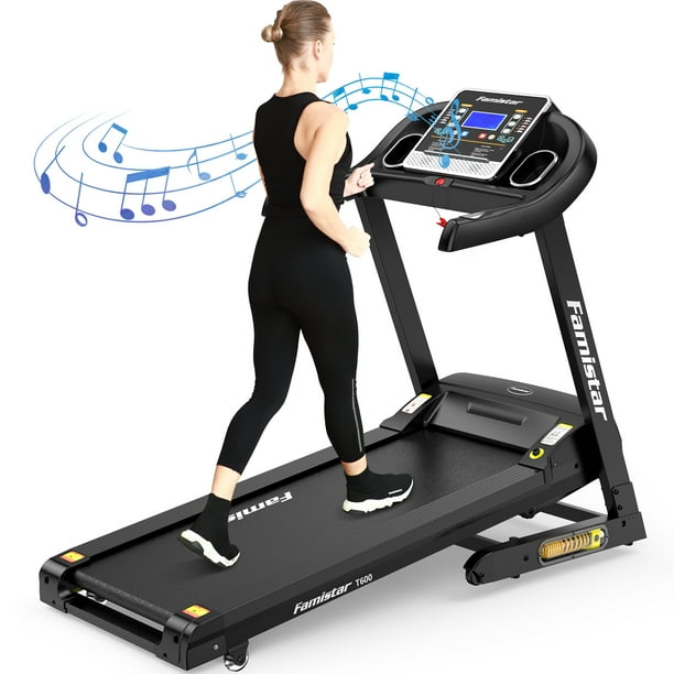 Famistar T600 Folding Electric Treadmill with 15 Level Auto Incline & Shock Absorption Spring, 3