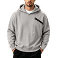 thumbnail image 2 of THNCYX Hoodies For Men With Zipper Chest Pocket Long Sleeve Top Loose Fit Casual Street Style Soft Mens Sweatshirt Fall Outfits S-2XL, 2 of 8
