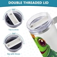 thumbnail image 5 of SKYSONIC Insulated Tumblers with Lids and Straws Handles 40oz Water Bottle Frog 3 Travel Mug Reusable Stainless Steel Thermos Vacuum, 5 of 7