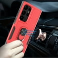 thumbnail image 3 of For Samsung Galaxy S23 Hybrid Rugged Hard Drop-Proof 3 Layer Protection Military Grade Armor with Metal Ring Stand Cover ,Xpm Phone Case [ Red ], 3 of 8