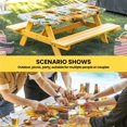 thumbnail image 6 of Yellow Sunflowers Table Cloths for 3 Foot Rectangle Tables, Elegant Pastoral Floral Watercolor Wooden Patio Waterproof Elastic Fitted Tablecloths, Washable Rectangular Table Cover for Camping, 6 of 8
