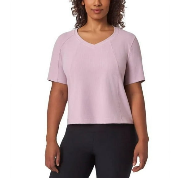 Mondetta Women's Size X-Large (16) Short Sleeve V-Neck Tee Shirt, Pink