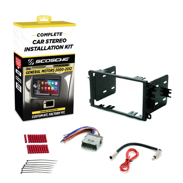 Scosche ICGM8BN Double DIN Radio Installation Dash Kit Compatible with Select 1992-2012 General Motors Vehicles - Complete Basic Aftermarke