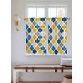 thumbnail image 6 of Tier Curtains 45 Inches Long, Yellow Blue Morocco Pattern Window Treatment Curtain Drapes, Modern Moroccan Geometric Window Half Privacy Curtains for Bedroom Bathroom, 42"x45", 2 Panels, 6 of 7