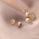 thumbnail image 3 of Pendientes de botón de plata s925 Love Lodge, pendientes de botón de perla fresca de estilo coreano para mujer, perforación de oreja simple, pequeños y delicados G3079, 3 of 5