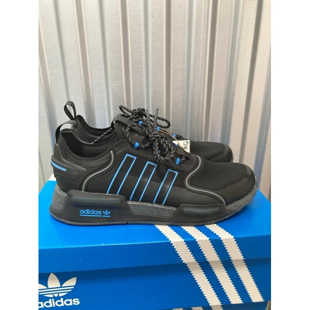 Adi - das Originals NMD_R1 V3 Athletic Shoes Black Blue HQ6637 Mens Size 10.5