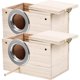 thumbnail image 4 of Bird Nest for Lovebirds Wooden Bird House Parakeet Nesting Box Indoor 19.3X12cm Shelter 2Pcs, 4 of 4