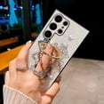 thumbnail image 4 of Case for Galaxy S24 Ultra,3D Butterfly Kickstand Bling Glitter Diamond Marble Ring Stand Shockproof Women Girls Rhinestone Phone Case for Samsung Galaxy S24 Ultra 5G,6.8" 2024 (HuaMei White), 4 of 17