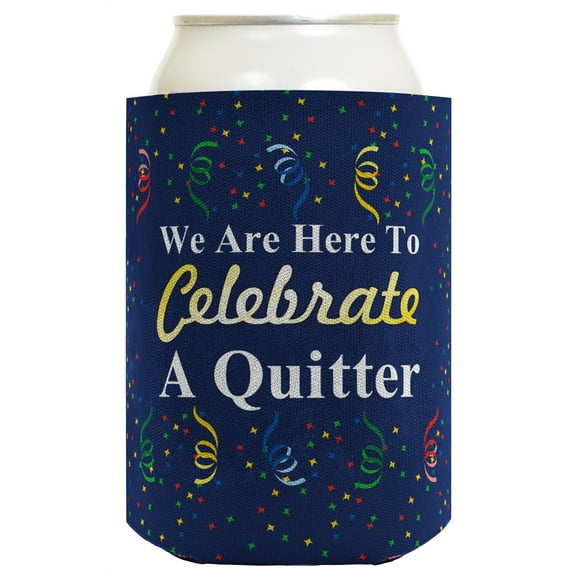 ThisWear Retirement Gift Funny Beer Coolie Celebrate a Quitter Retirement Party Gag Gift Party Favor 2 Pack Can Coolie Drink Coolers Coolies Blue