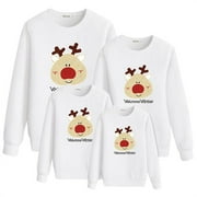 EMMABABY Christmas Sweater for Family Matching Outfits Reindeer Graphic Long Sleeve Pullover Kids Mama Dad Sweatshirt-Men