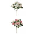 thumbnail image 1 of Ramo de flores artificiales de hortensias de 2 colores para decoración del hogar y la sala de estar. Blanco+Rosa Claro, 1 of 8
