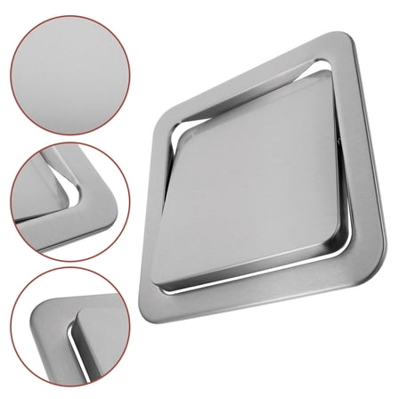 Homoyoyo Recessed Trash Can Lid 430 Stainless Steel , Space-Saving Design for Small Spaces and Kitchen Countertops
