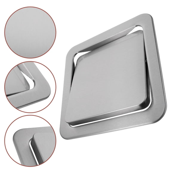 Homoyoyo 430 Stainless Steel Recessed Trash Can Lid, Space-Saving Design Ideal for Small Kitchens and Countertops