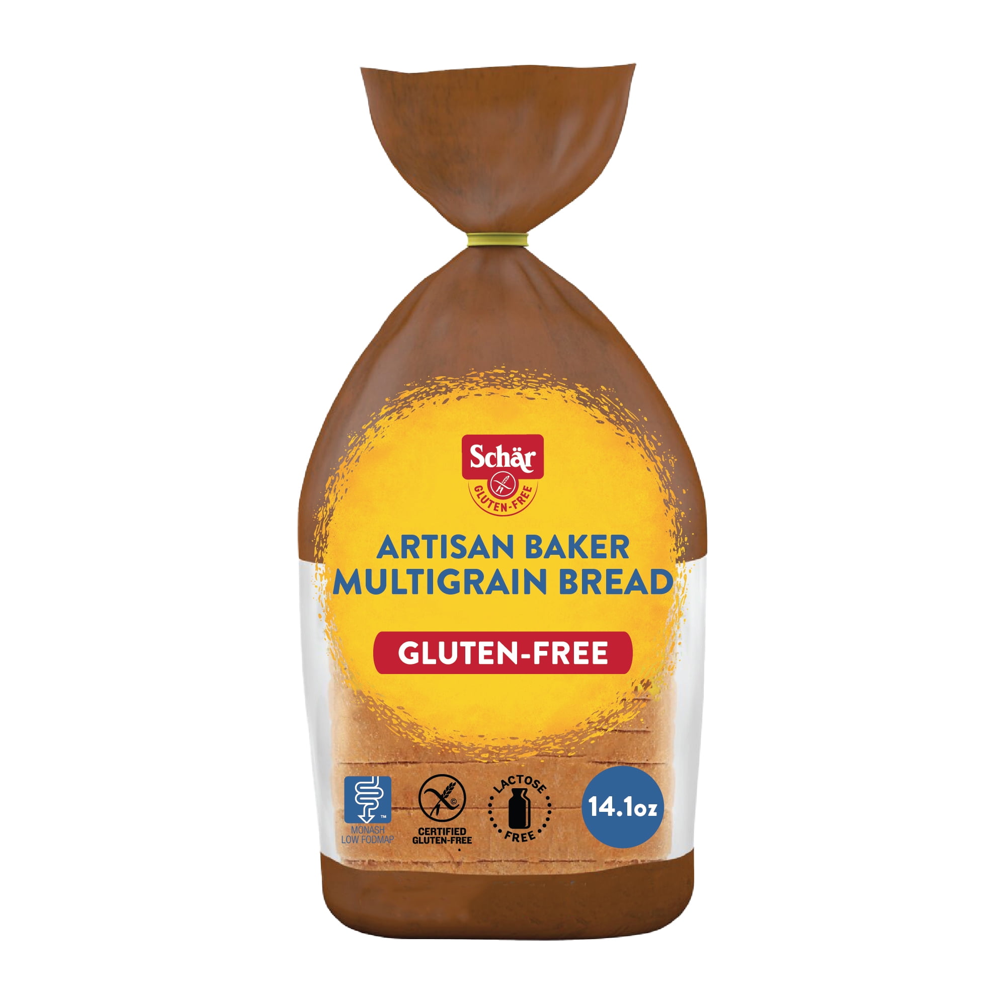 (4 pack) Schar Gluten Free Artisan Baker Multigrain Sourdough Bread Loaf, Regular, Shelf-Stable, 14.1 oz