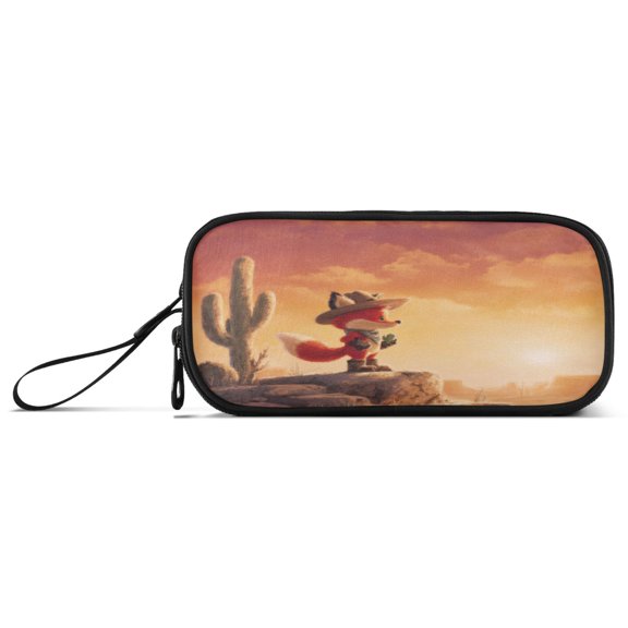 3-Layer Zipper Pencil Case Pencil Pouch Large Capacity Pencil Pouch for Travel and Office Supplies Adventurer Fox