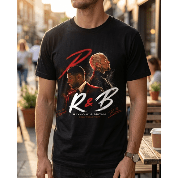 Usher & Chris Brown R&B Raymond & Brown World Tour Graphic T-Shirt