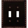 thumbnail image 1 of Atron Electro Industries Beading Oil Rubbed Bronze Double Toggle Wall Plate, 1 of 1