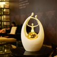 thumbnail image 1 of Fuente de mesa triple pequeña Hi-Line Gift Ltd, LED dorado, 1 of 7