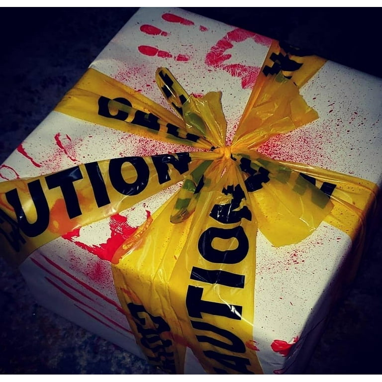 AGCAN 2 Rolls Halloween Caution Tape, 3 Inch x 328FT Hazard Tape, Bold Black & Bright Color Warning Tape for Halloween Party Decor, Haunted House, Indoor Outdoor Spooky Prop