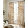 thumbnail image 5 of Country Farmhouse Sheer Curtains 63 Inch Length 2 Panels Set for Living Room/Bedroom, Vintage Brown Wooden Grain Kitchen Curtains Grommet Semi-Sheer Curtains Drapes Voile Window Treatments 42"x63"x2, 5 of 7