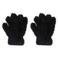 thumbnail image 3 of dianhelloya 1 Pair Winter Gloves Unisex Coral Fleece Thick Soft Elastic Full Fingers Solid Color Great Friction Anti-slip Thermal Outdoor Skiing Skating Gloves Black, 3 of 8