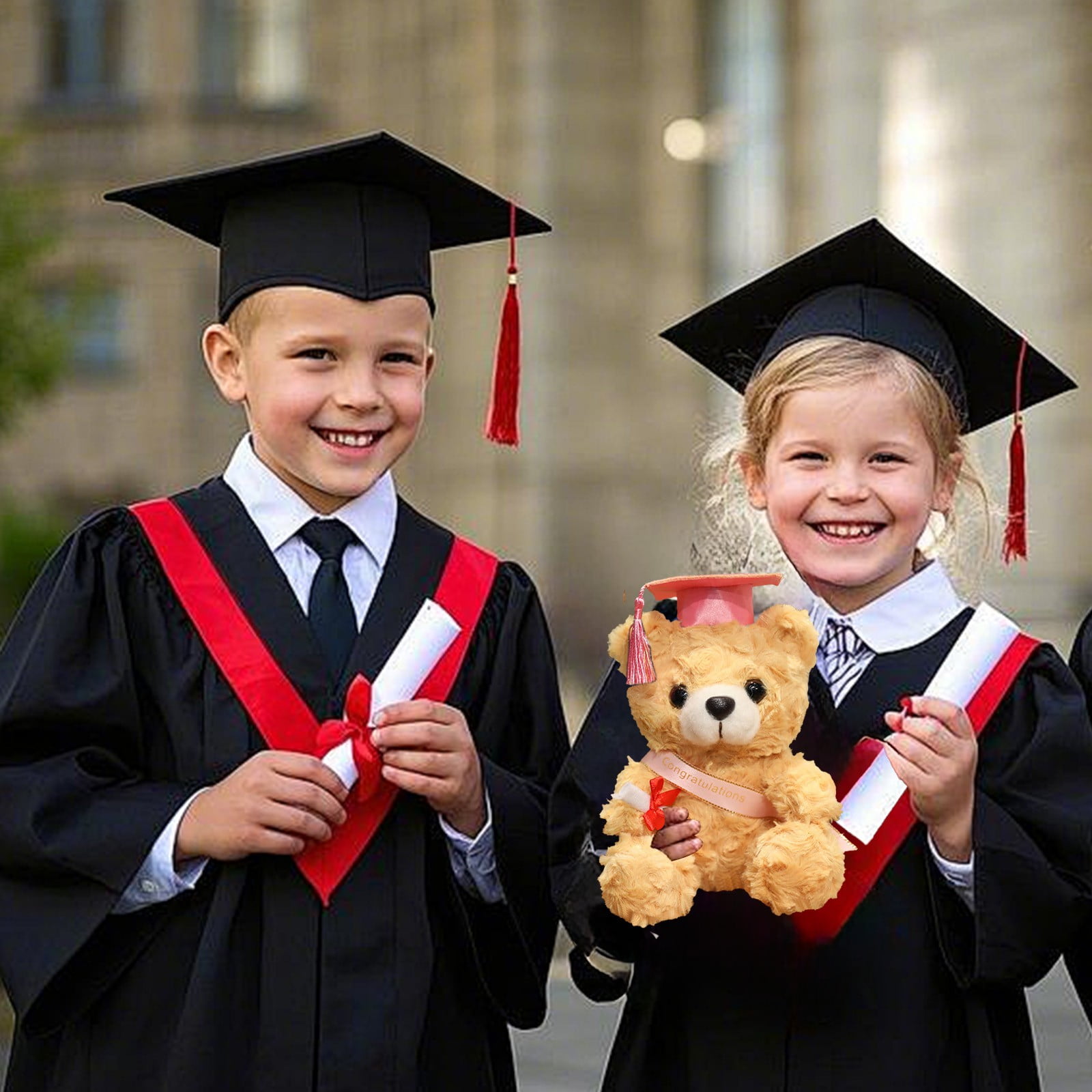 3 Packs Graduation Hat Plush Doll Soft Stuffed Toy with Cap Commemorative Souvenir Gift for Graduates Home Decor Party Decoration 7.1 Inch