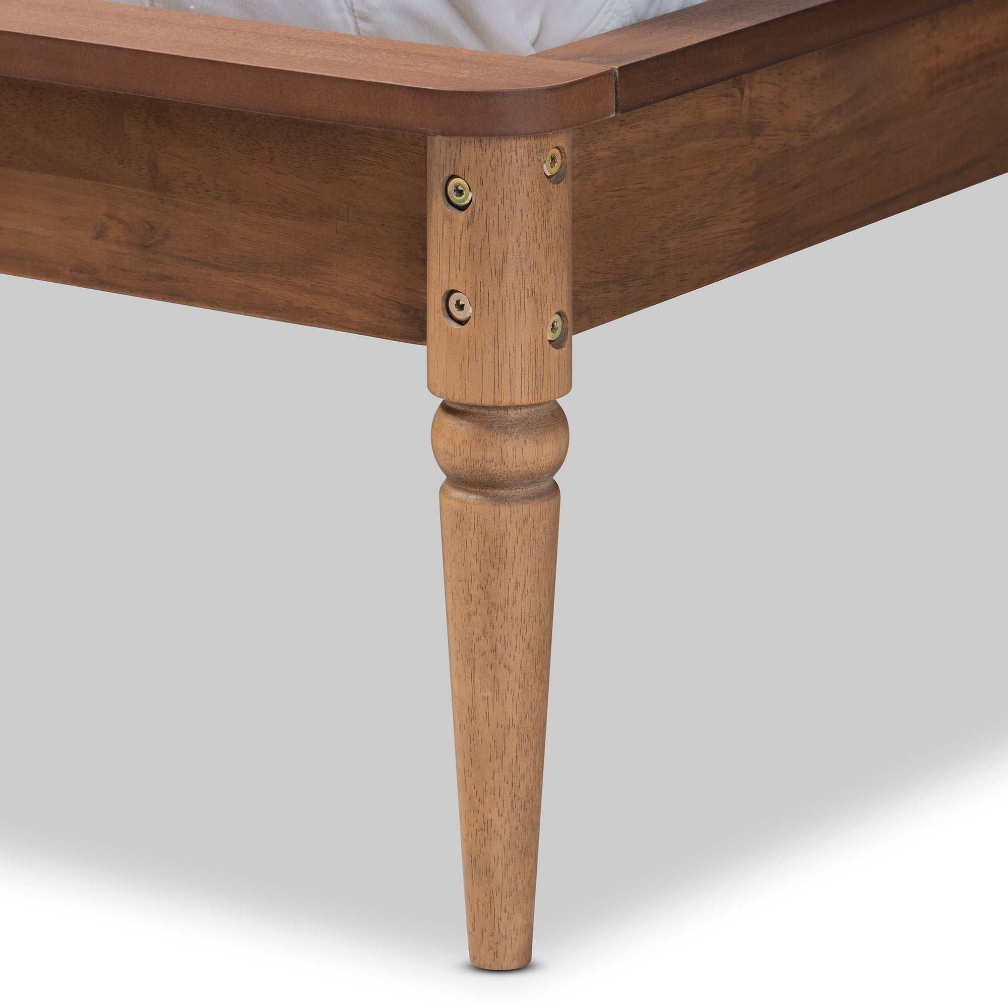 Baxton Studio Jamila Modern Transitional Walnut Brown Finished Wood and Synthetic Rattan King Size Platform Bed