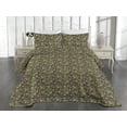 thumbnail image 2 of Ambesonne Stones Quilted Coverlet 3 Pcs, Vintage Look Cobblestone Art, Queen Size, Reseda Green Pale Grey, 2 of 4