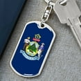 thumbnail image 6 of Maine State Flag Keychain Dog Tag Stainless Steel or 18k Gold, 6 of 16