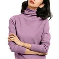 thumbnail image 2 of Button Down Shirts For Women, Turtleneck Pullover Sweater, Slim Bottoming Style, Silk Wool, Suitable For Fall And Winter, Purple L, Size S-3XL, 2 of 4