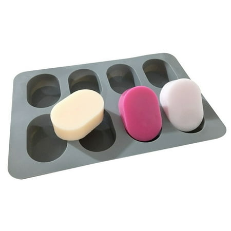 

Silicone cake mold hand soap mold 8-hole Oval mold jelly mold soap mold