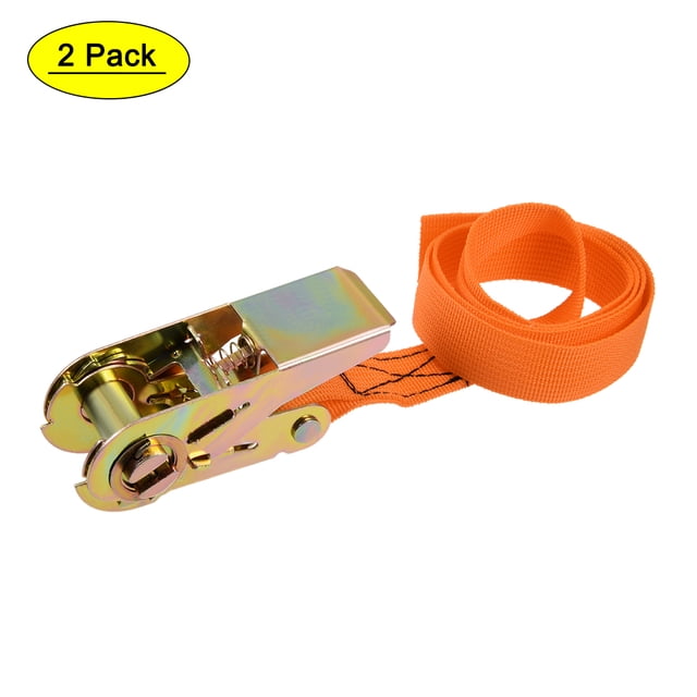 Correa de sujeción de trinquete Uxcell 1Mx 25mm 250Kg, Naranja, 2 Paquete