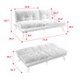 thumbnail image 2 of 500LBS Convertible Sofa Bed Loveseat Futon Bed Adjustable Sleeper Sofa Couch with Metal Legs Chenille Upholstered Sofa for Living Room, Dorm, Apartment, Bedroom, Office, Yellow, 2 of 9
