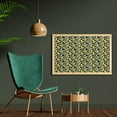 thumbnail image 2 of Colorful Wall Art with Frame, Repetitive Banana Pop Art Pattern with Retro Background, Printed Fabric Poster for Bathroom Living Room, 35" x 23", Yellow Dark Blue Grey, by Ambesonne, 2 of 2