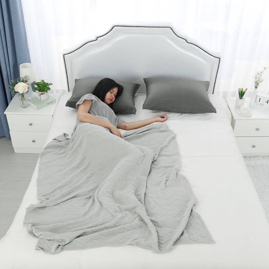 Unique Bargains Pillowcases 2-Piece Egyptian Cotton Pillow Cover Dark Gray Standard