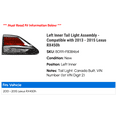 thumbnail image 2 of Left Inner Tail Light Assembly - Compatible with 2013 - 2015 RX450h 2014, 2 of 2