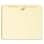 Angle View: Universal Deluxe Manila File Jackets with Reinforced Tabs, Straight Tab, Letter Size, Manila, 50/Box -UNV73700