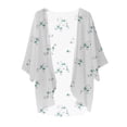 thumbnail image 3 of Ruyang Women's Casual Lightweight Open Front Cardigans Floral Print Puff Sleeve Kimono Cardigan Loose Cover Up Casual Blouse Tops, 3 of 3