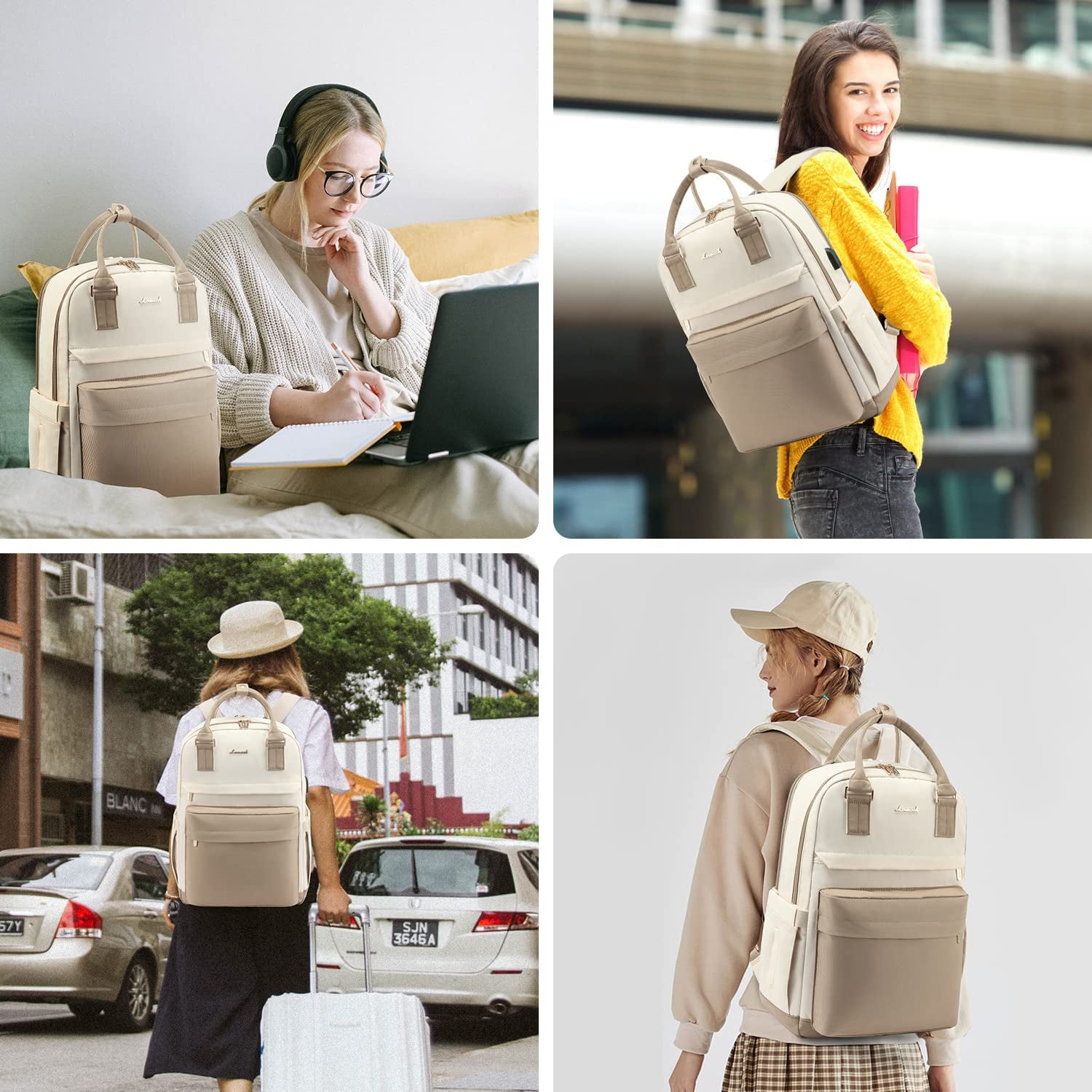 Lovevook Backpack Purses for Women,Vintage Women Teacher Laptop Backpack Nurse Bag, Multi-Function Work Travel Daypacks College Book Bag with USB Port